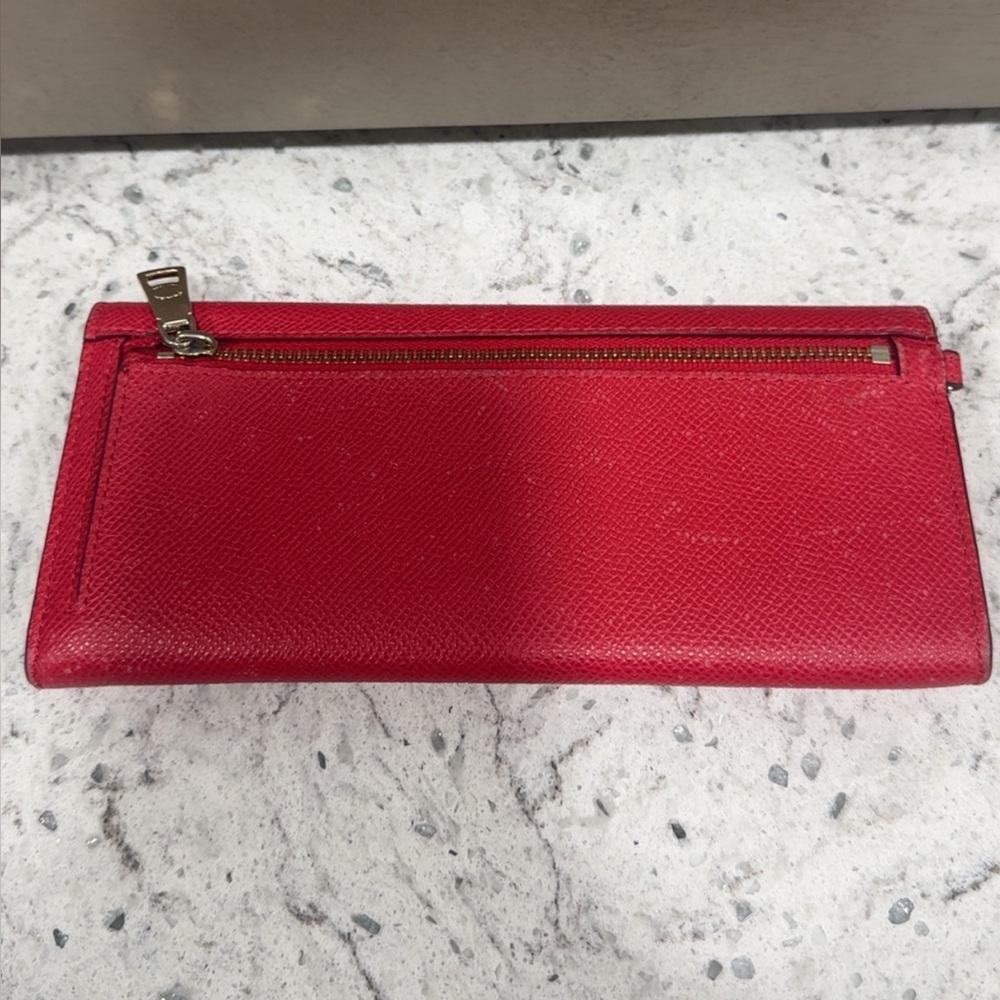 Coach Red Leather Wallet AUTHENTIC - Picture 3 of 7